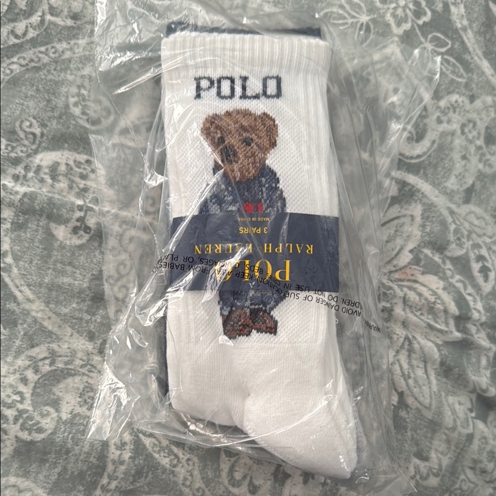 Polo Ralph Lauren Bear Socks - White